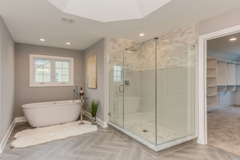 Modern bathroom with walk-in shower